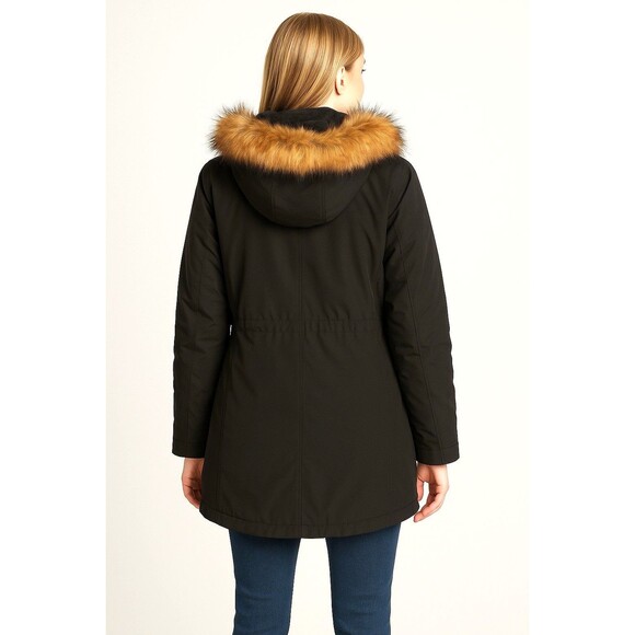 Pendleton Women's Black Parka w/ Real Red Fox Fur Trimmed Hood Small - Picture 3 of 14